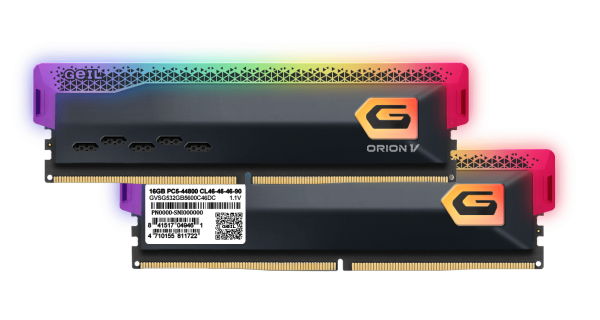 Оперативная память 64 Gb (2x32Gb) DDR5 6000MHz Geil Orion V RGB Titanium Grey GVSG564GB5600C38ADC