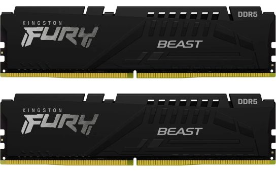 Оперативная память 32 Gb (2x16Gb) DDR5 6000MHz Kingston Fury Beast Black KF560C30BBK2-32